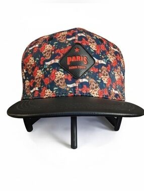 Paris Downtown Skull & Rose Trucker Snapback Hat
